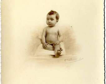 French Naked Baby Vintage Photograph PSS 6135