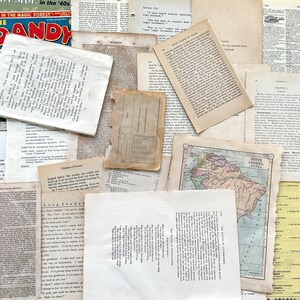Vintage 50 Book Pages Ephemera Pack for Junk Journals, Collage, Mixed ...