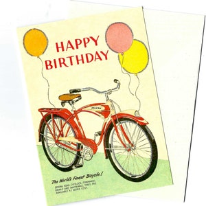 Carte de vœux « Joyeux anniversaire » de vélo par Cavallini à envoyer par courrier ou pour l'encadrement, le collage, le scrapbooking, les projets d'art et d'artisanat en papier PSS 5613