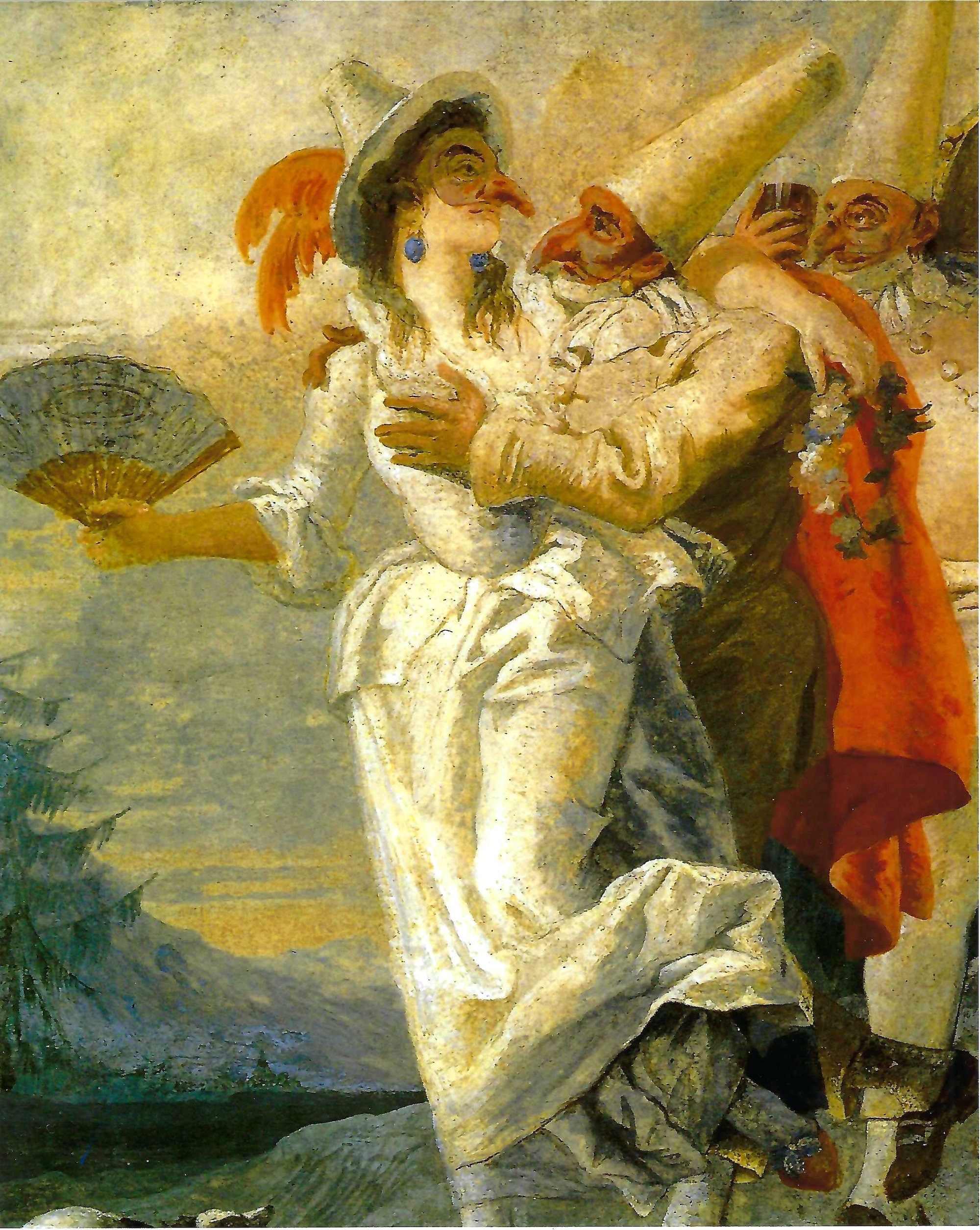 Italian Commedia Dell'arte Pulcinella in Love Photographic Print