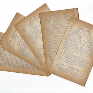 May include: Close-up of several pages of a vintage book with text in German. The pages are yellowed and have a worn, aged appearance. The text is in a traditional font style.