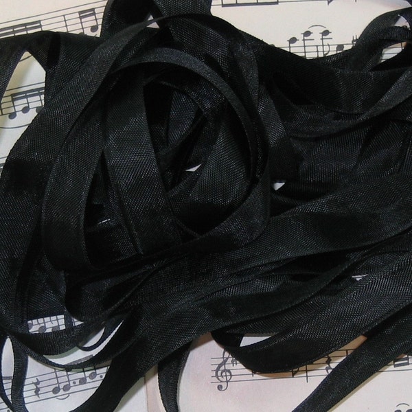 Black Seam Binding Silky Rayon Seam Binding Ribbon - 9 yards PSS 0056