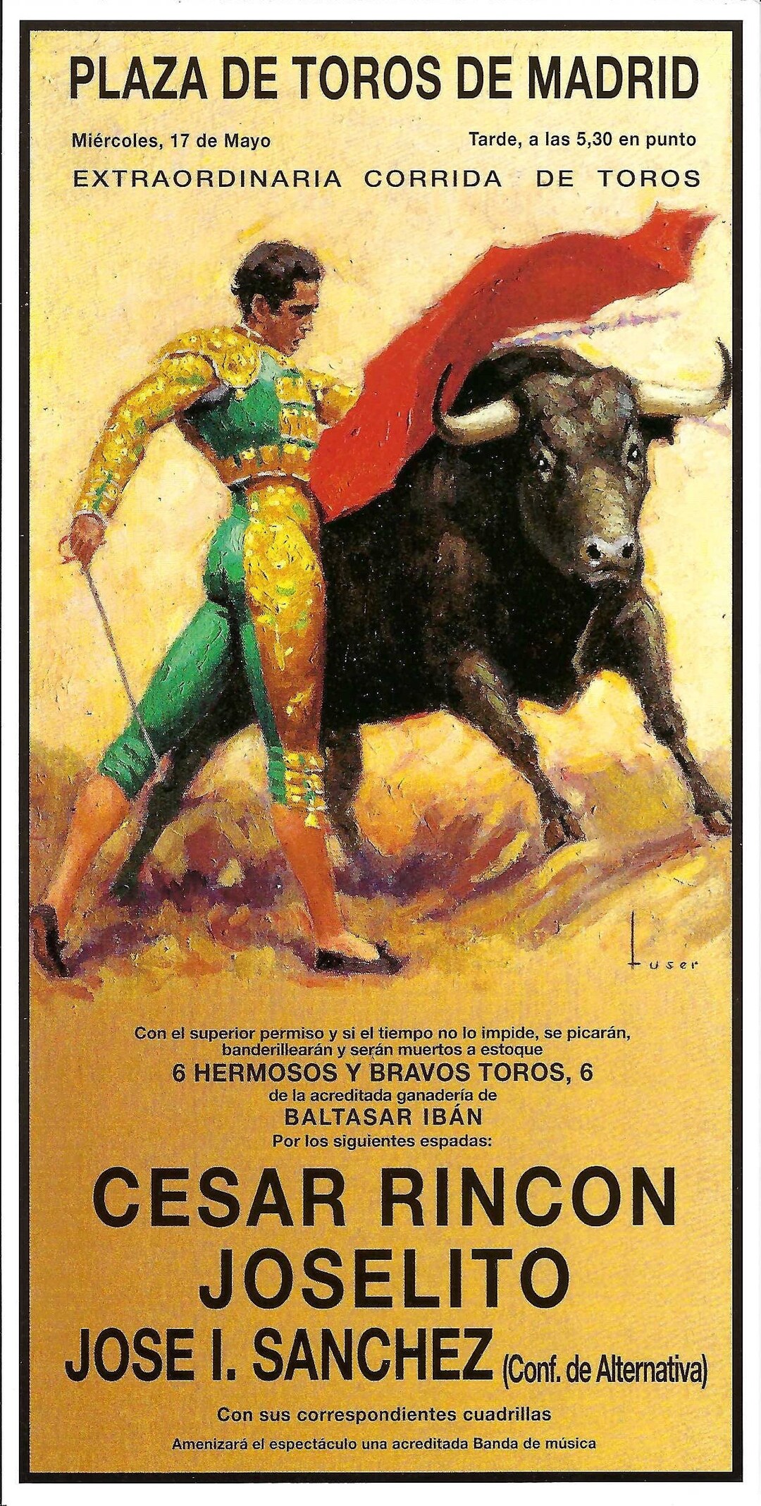 Torero Vintage César Rincón Cartel Postal Plaza de Toros de Madrid a Correo, Marco o para Diarios, Collage, Scrapbooking PSS 5249 - Etsy España
