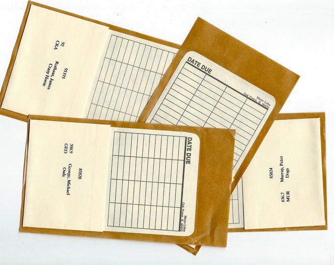 Library Card Envelopes 4 Vintage Self Adhesive Library Card Etsy