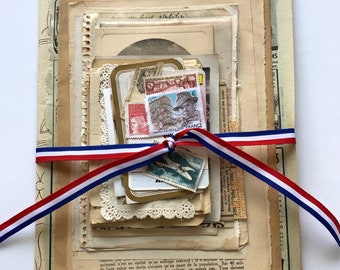 French Ephemera 30 Plus Pezzi Confezione di carta francese mista per collage, diari spazzatura, scrapbooking, decoupage e arti della carta PSS 4534