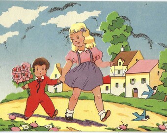 Vintage French Children Dimensional Postcard PSS 5253