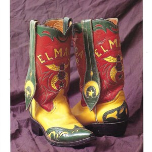 Vintage sammelbare Cowboy Boots Postkarte, eingelegter Shriner Boot to Mail, Rahmen oder für Collage, Junk Journals, Paper Arts, Scrapbook PSS 5980