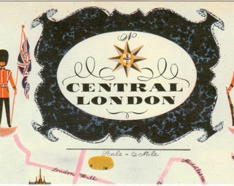 Vintage Central London Postcard by Cavallini to Mail or Frame, Book Making, Collage, Scrapbooking, Paper Arts PSS 4975