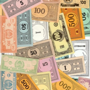 Monopoly & Other Play Money 50 Pieces Mixed Assortment for Collage, Scrapbooking, Junk Journals and Crafts PSS 4754
