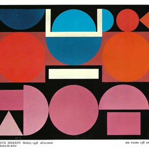 Shelter von Auguste Herbin (1958) und auf der Rückseite der Seite befindet sich Underground Poster (1928) von E. McKnight Kauffer PSS 5230