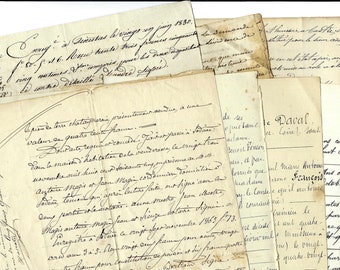 Antique French Document Page, 1 Page Vintage French Calligraphy, Antique French Handwritten Page PSS 5486