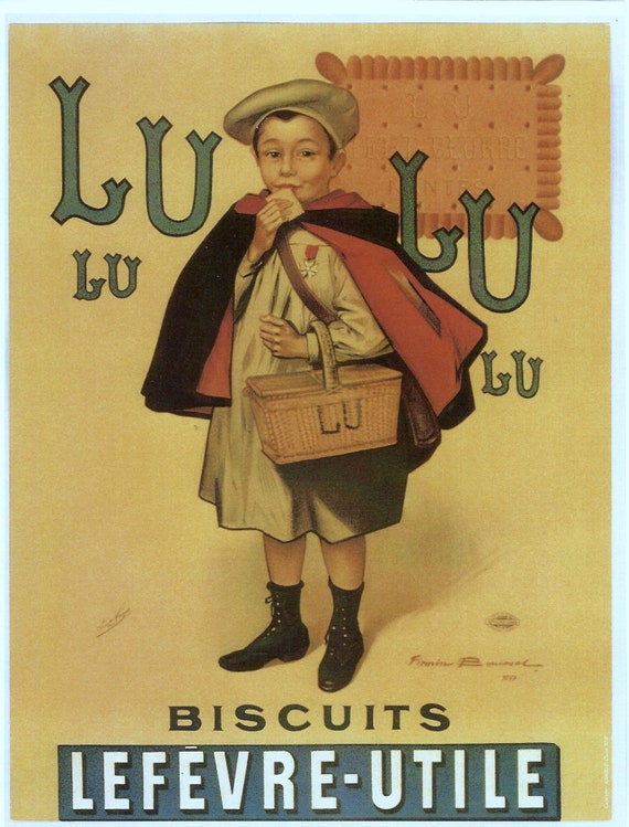 Lulu Biscuits Vintage French Advertising Poster Instant Download