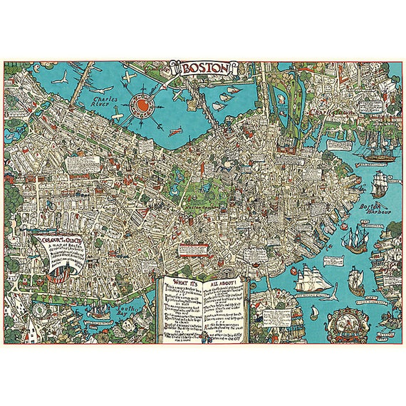 Boston Wrapping Paper By Cavallini To Frame Or For Book Binding Decoupage Collage Sbooking Arts More Pss 3266
