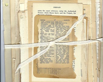 Vintage 50 Book Pages Ephemera Pack for Junk Journals, Collage, Mixed Media, Paper Arts, Scrapbook, Smash Books, etc. PSS 5547