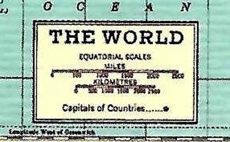 Small Vintage Style Map of the World From the Cavallini Archives 4 1/2 ...