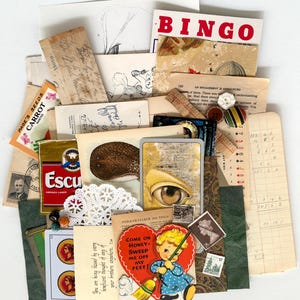 Vintage Ephemera Pack - 50+ Plus Unique Pieces for Junk Journals, Collage, Mixed Media, Scrapbook, Greeting Cards, Paper Arts  PSS 5839