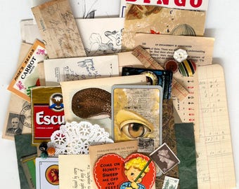 Vintage Ephemera Pack - 50+ Plus Unique Pieces for Junk Journals, Collage, Mixed Media, Scrapbook, Greeting Cards, Paper Arts  PSS 5839