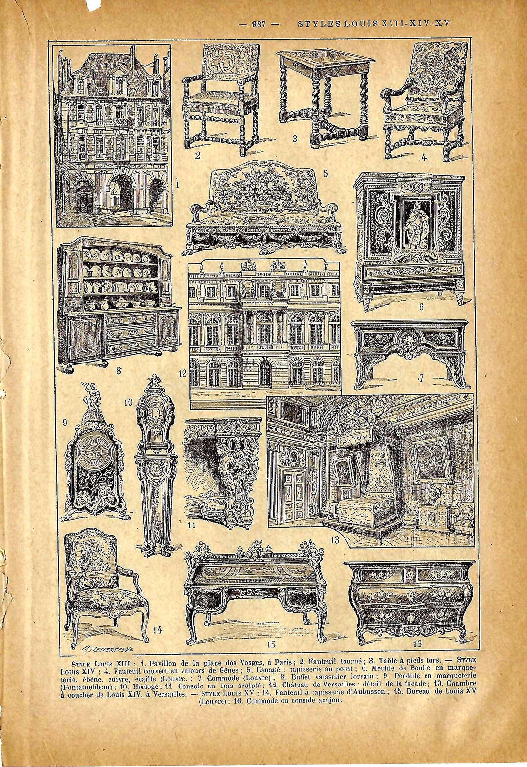 洋書 English Furniture French Furniture Style Louis XIII- XIV-XV a Rare Antique