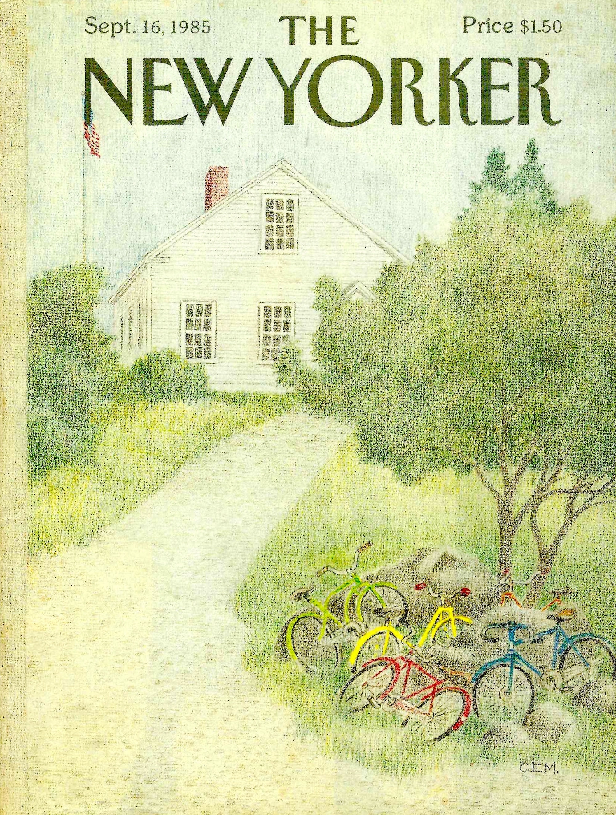 New Yorker Magazine Cover September 16, 1985 Bicycles Under