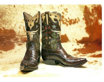 ヴィンテージ コレクタブル カウボーイブーツ ポストカード、1950 年代