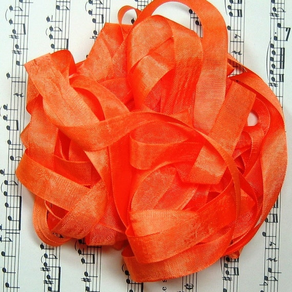 Orange Seam Binding Silky Rayon Seam Binding Ribbon 9 Yards PSS