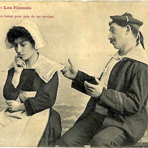 Vintage 1911 French Postcard for Framing, Book Making, Junk Journals, Collage, Scrapbooking and Paper Crafts PSS 5756