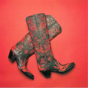 Vintage sammelbare Cowboy-Stiefel-Postkarte, Nicoles punzierter Stiefel, per Post, Rahmen oder für Collage, Junk Journals, Paper Arts, Scrapbook PSS 5978