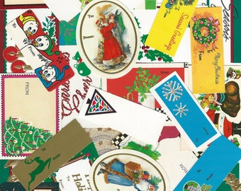 Assorted Vintage and Retro Christmas Tags for your Gifts, Collages, Scrapbooking, Paper Arts and Mixed Media PSS 0794