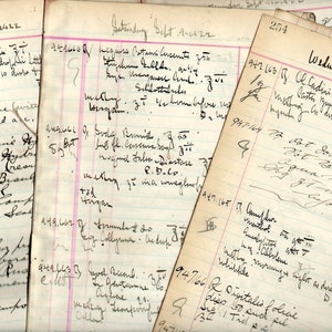 Antique Pharmacy 1922 One Ledger Page, Pharmacy Accounting, Pharmacy Document, Pharmacy Registry, Medication Collage Page PSS 2975