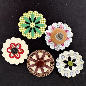 Assortiment fantaisiste de fleurs en papier pour travaux manuels créatifs - 5 pièces uniques pour journaux, collages et plus encore !  PSS 6235