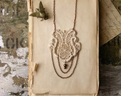 long necklace // LAUREN // ivory lace necklace // floral // bride bridesmaid // unique gift // vintage style