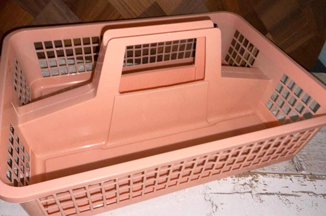 Vintage 80s Peach Plastic Storage Organizational Caddy With Handle - Etsy