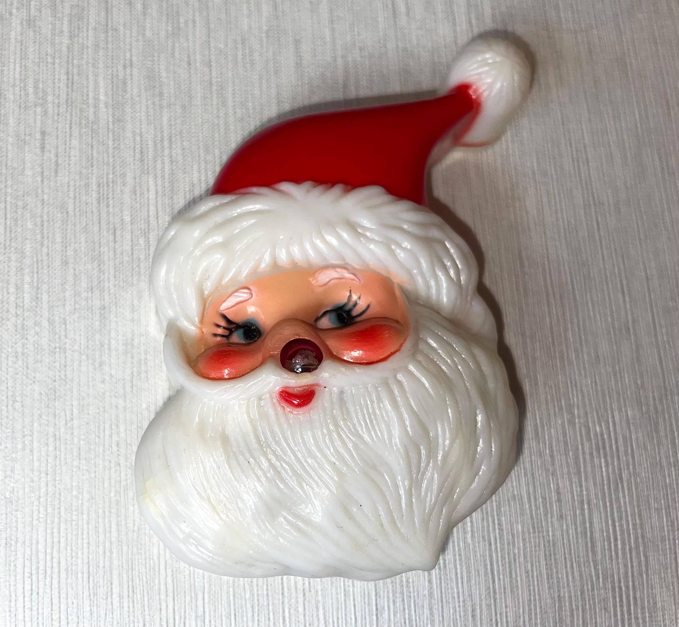 Vintage Santa Light up Nose Pin