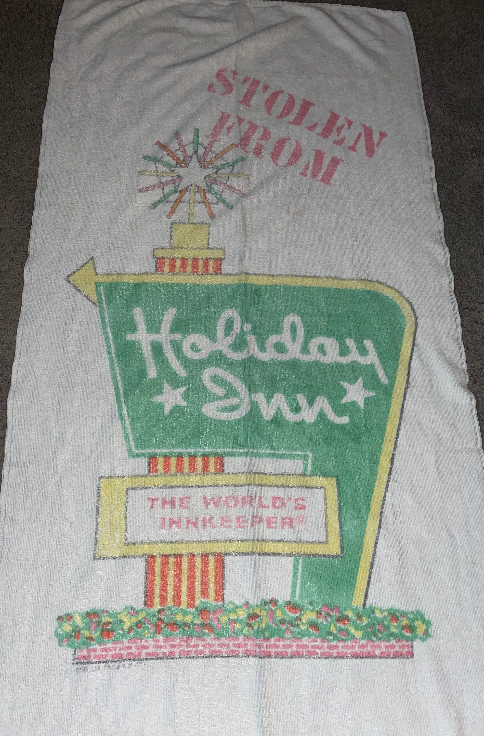 Vintage 60s Holiday Inn Graphic Sign Beach Towel Etsy