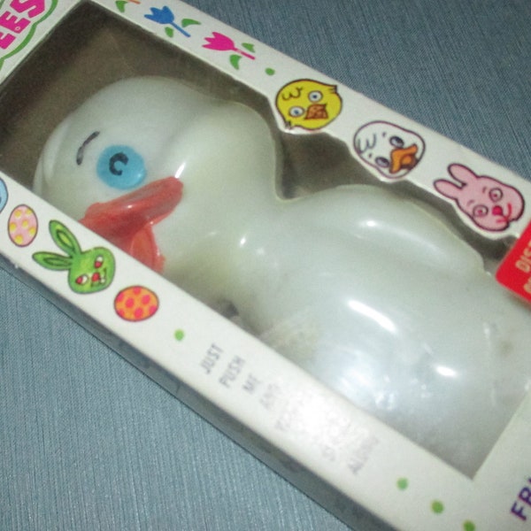 Vintage Easter Skatees Friction Powered Plastic Duck Figure Toy with Original Box