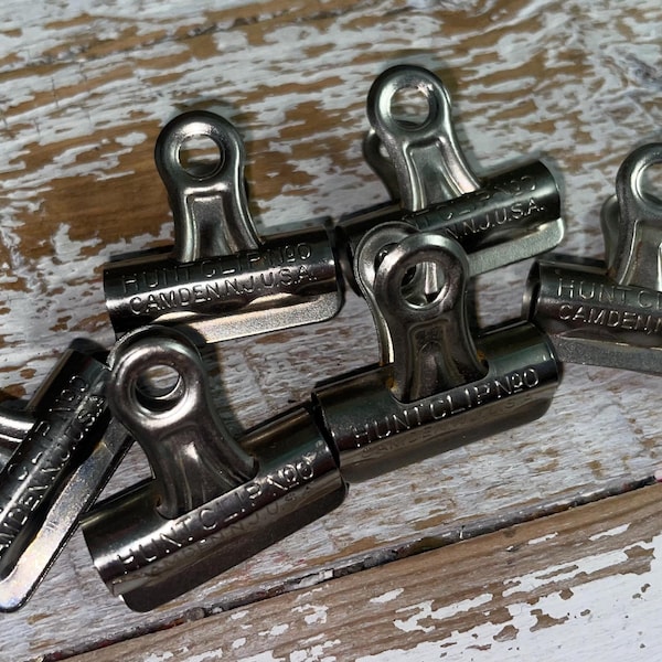 Vintage Metal Hunt Clip Size 0 Paper Clip LOT of Six