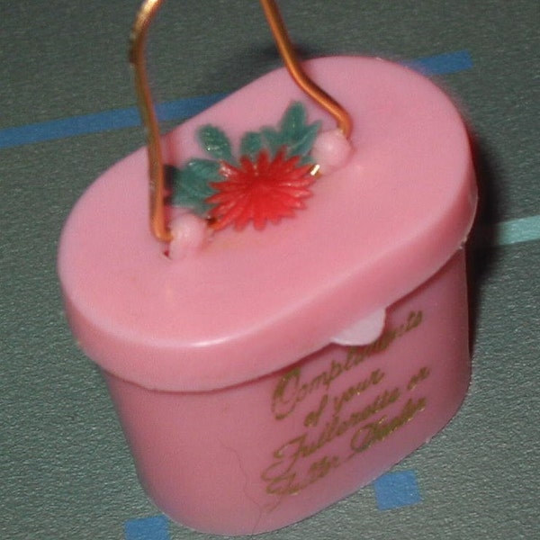 Last Call.....Vintage 60s Plastic Purse with Rain Cap Promotional Gift from Fullerette Fuller Dealer