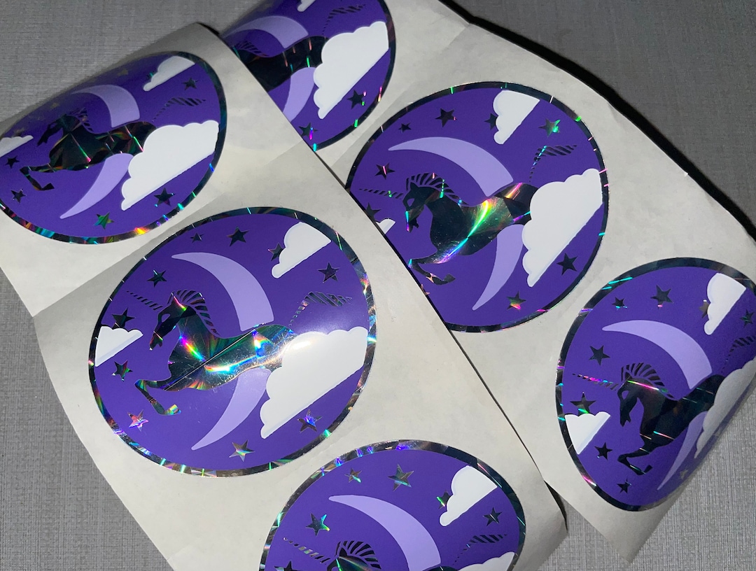 Vintage 80s Purple Unicorn Reflector Holographic Style Sticker - Etsy