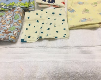 Small Cotton Fabric Scraps for Children's Quilts or Wall Hangings 5 pieces of about 1/4 yard each