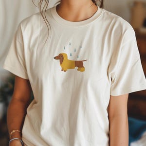 Dachshund Rainy Day T-Shirt, Cute Wiener Dog Tee, Funny Sausage Dog Pet Shirt, Dog Lover Gift, Animal Graphic Top, Casual Summer Apparel