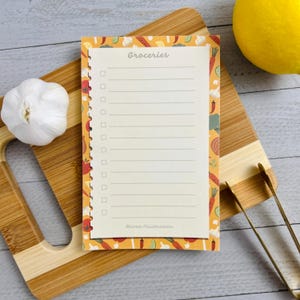 Grocery List Notepad, Cute Vegetable Notepad, Shopping List Pad with Checkbox, 4x6 Memo Pad, Kitchen Notepad, Stationery Notepad Gift