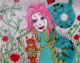 ART painting  Beauty and the Beast - 11x14 acrylic on canvas