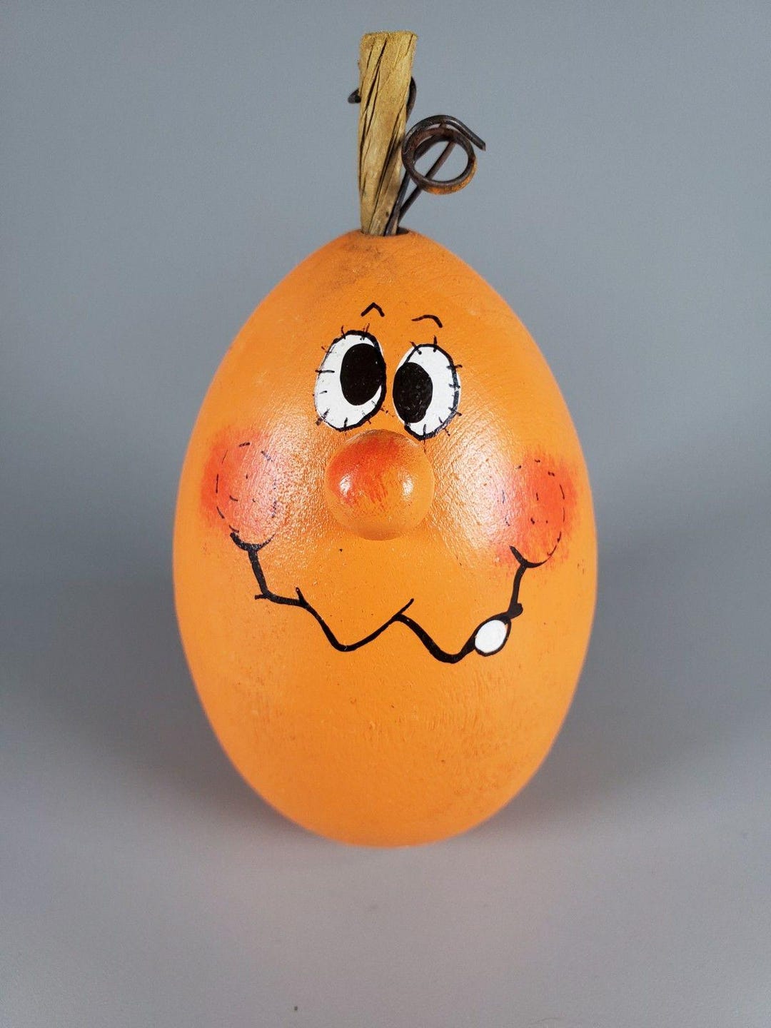 Vintage 1993 Hand Painted 5" Whimsical Halloween Wood Jack O Lantern ...