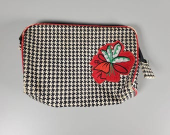 Authentiek vintage Christian Dior Houndstooth Flower GWP-make-uptasje