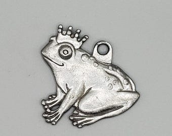 Vintage 1990 Seagull Pewter Frog Prince Ornament or Keyring