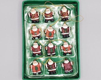 Kurt Adler Mini Santa Claus 12 pc Christmas Ornament Set