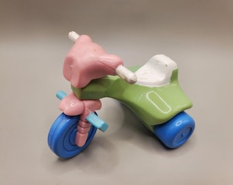 Vintage 1990's Fisher Price Loving Family Tricycle Toy Green Pink Blue