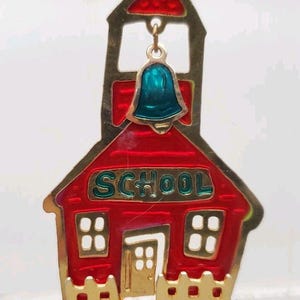 Vintage Schoolhouse Enamel Pin Brooch Gift For Teacher Or Educator