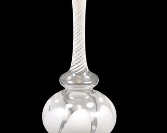 Vintage Bimini Werkstatte White Swirl Glass Carafe 6 1/4" Tall - Broken Handle