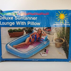 Balsa inflable para piscina, bronceadora, estilo marinero, vintage, años 90, nueva en caja